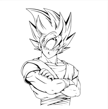 son goku of dragon ball cartoon vector