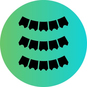 New Year Flags Vector Icon Design