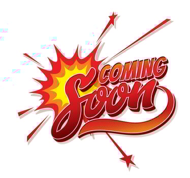 Coming soon cartoon banner with comic explosion vector
