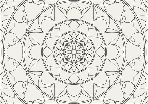Circular pattern in form of mandala with flower for Henna, Mehndi, tattoo, decoration. Decorative ornament in ethnic oriental style. Outline doodle hand draw vector illustration.
