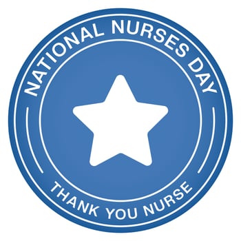 National Nurses Day Badge, National Nurses Week, Stamp, Logo, Emblem, Sticker, Nurse Day Logo, Tshirt Design, Health Design Element, Nurses Day Greetings Card Vector