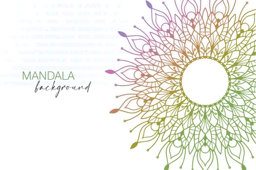 Rainbow background mandala, decoration for banner in doodle vector