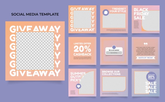 social media template banner fashion sale promotion vector