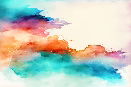 Hand painted watercolor sky cloud background with a pastel colored vector