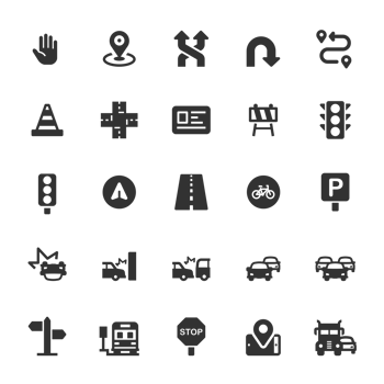 Icon set - traffic and transportation png