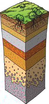 ihand drawn illustration of soil layers vector