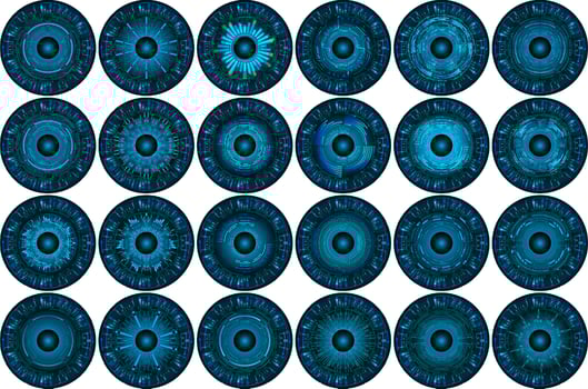 Modern Cybersecurity Technology Icon Pack with Eyes vector