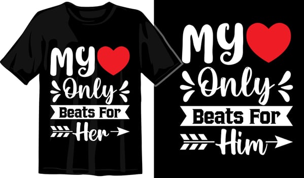 Matching Couple Custom T Shirt Design Vector