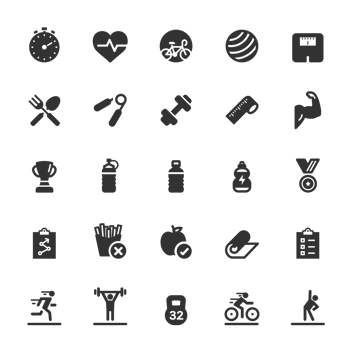 Icon set - Fitness and exercise png