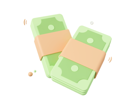 3d cartoon design illustration of Dollar banknote on white blackground. png