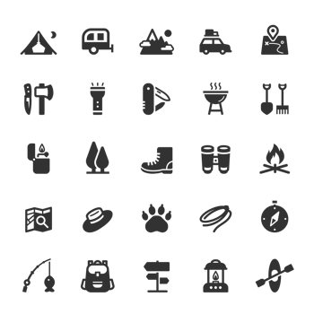 Icon set - Camping and outdoor png
