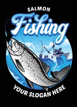 fishing salmon design vector