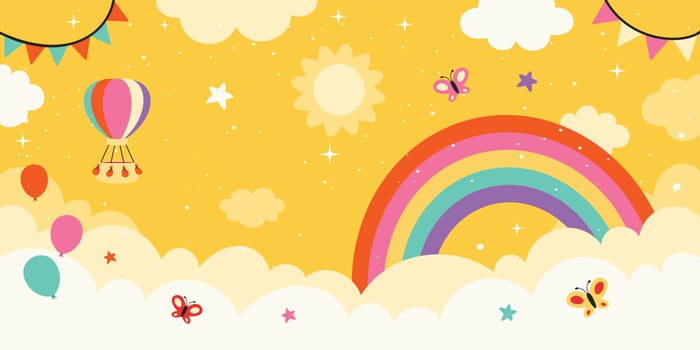 Beautiful Sky Background With Rainbow vector