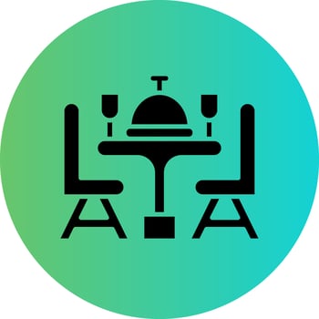 Dining Table Vector Icon Design