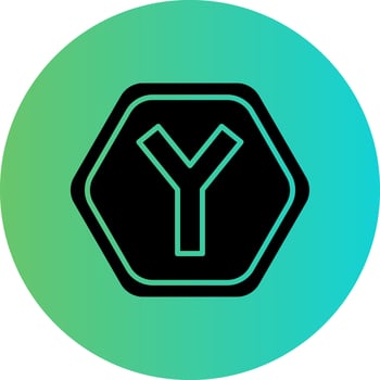 Y Intersection Vector Icon Design