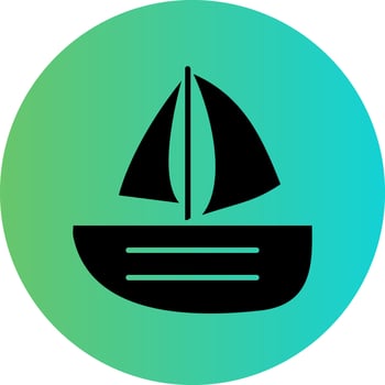 Sailing Boat Vector Icon Design