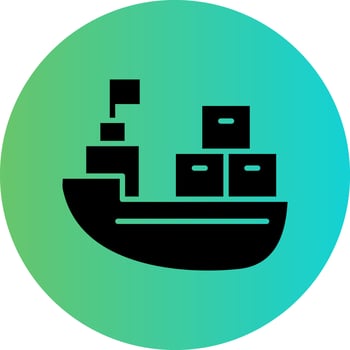 Cargo Boat Vector Icon Design