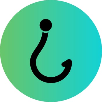 Fish Hook Vector Icon Design