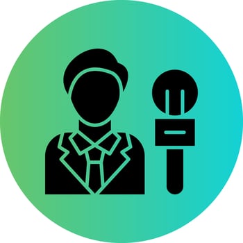 Male Journalist Vector Icon Design