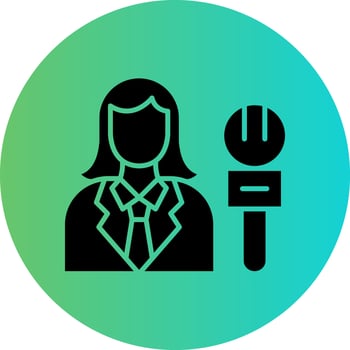 Female Journalist Vector Icon Design