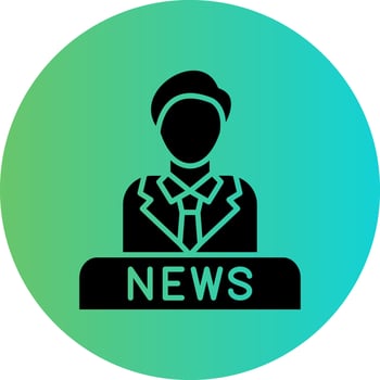 News Anchor Vector Icon Design
