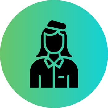Air Hostess Vector Icon Design