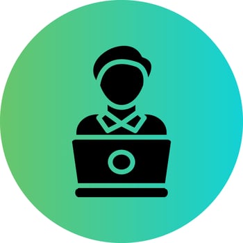 Studying Laptop Vector Icon Design