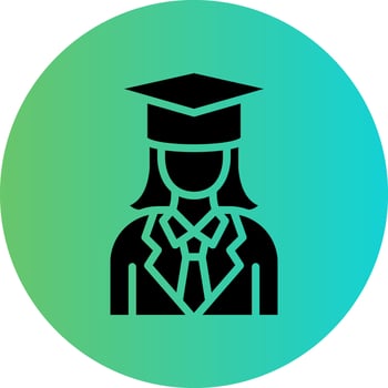 Female Graduate Vector Icon Design