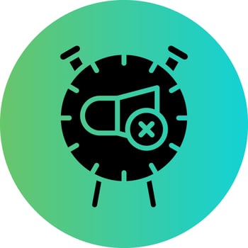 Mute Alarm Clock Vector Icon Design