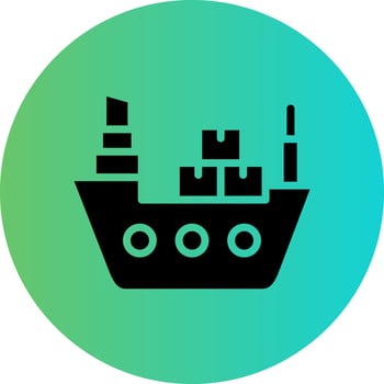 Cargo Ship Vector Icon Design