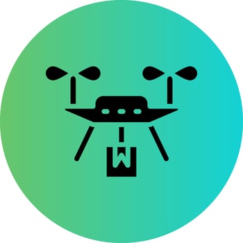 Drone Delivery Vector Icon Design