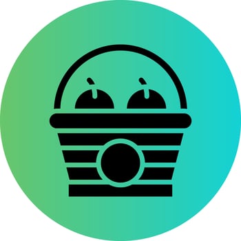 Fruits Basket Vector Icon Design