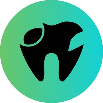 Broken Tooth Vector Icon Design