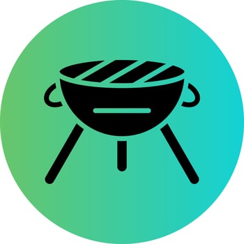 BBQ Grill Vector Icon Design