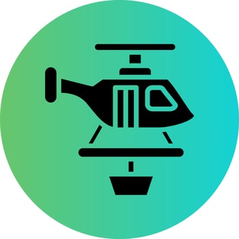 Firefighter Helicopter Vector Icon Design