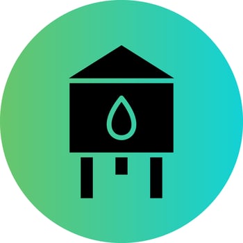 Water Tower Vector Icon Design