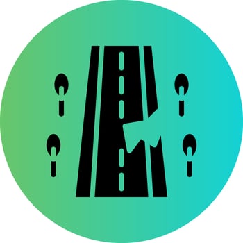 Road Crack Vector Icon Design