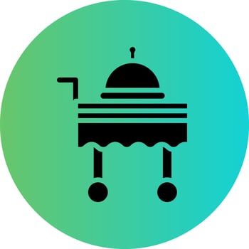 Serving Cart Vector Icon Design