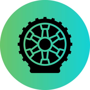 Flat Tire Vector Icon Design