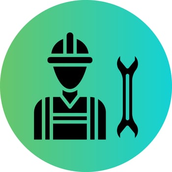 Construction Worker Vector Icon Design