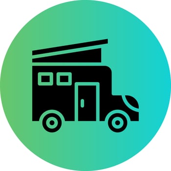 Camper Van Vector Icon Design