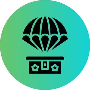 Army Parachute Vector Icon Design