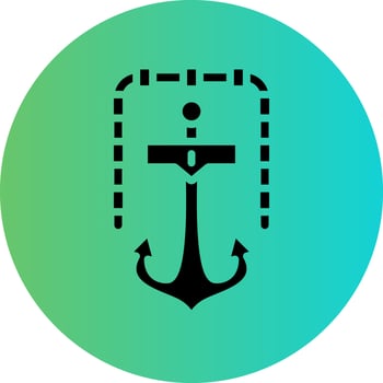Ship Anchor Vector Icon Design