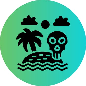 Skull Island Vector Icon Design