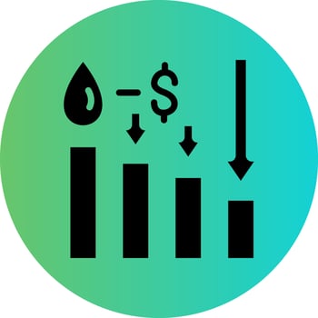 Oil Price Decrease Vector Icon Design