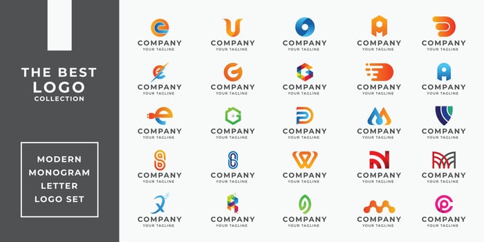 25 Logos Bundle Modern Monogram Letter Logo Set for different types of businesses vector