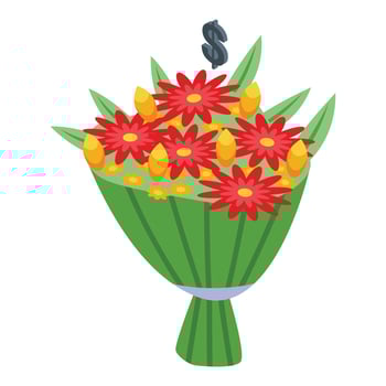 Flower bouquet icon isometric vector. Gift delivery vector