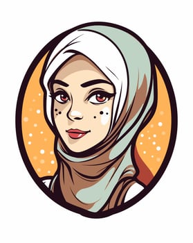 Girl with hijab avatar vector