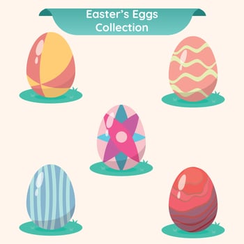 Set of colored easter egg icons Vector illustration