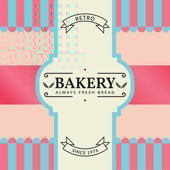 Pastry colored vintage bakery template Vector illustration